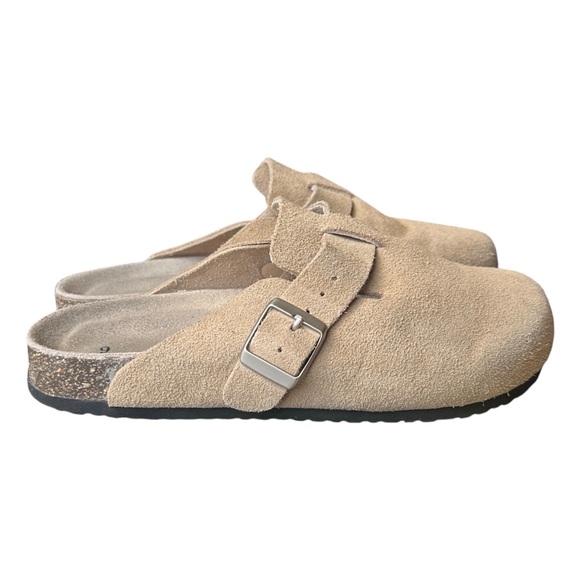 Quince Water Repellent Suede Clog Mules in Dune Tan/Taupe Women’s 9 - Picture 1 of 6
